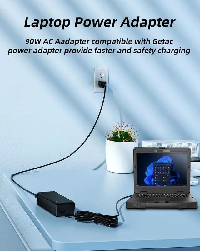 Alt view image 2 of 7 - 90W Laptop Charger for Getac V110 B300 B360 T800 S400 S410 K120 UX10 | ETL Listed Charger for Getac A140 K120 RX10 RX10H F110 F110G3 F110G4 Rugged Tablet Laptop Replace Power Supply