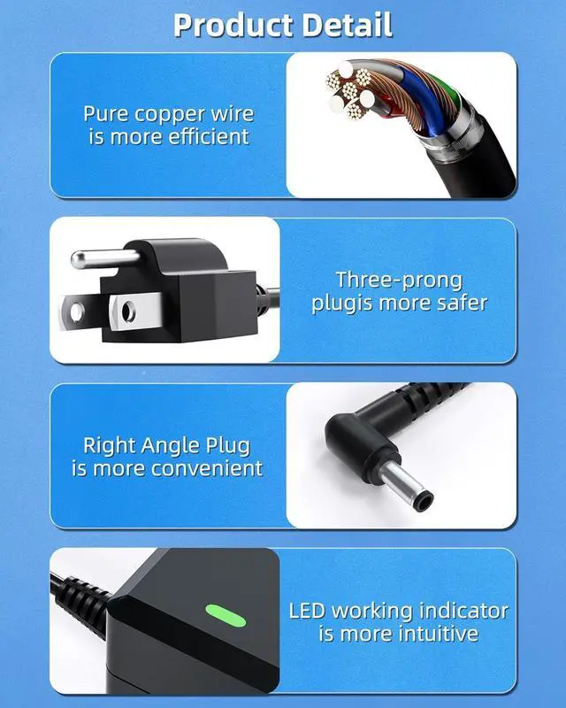 Alt view image 5 of 7 - 90W Laptop Charger for Getac V110 B300 B360 T800 S400 S410 K120 UX10 | ETL Listed Charger for Getac A140 K120 RX10 RX10H F110 F110G3 F110G4 Rugged Tablet Laptop Replace Power Supply