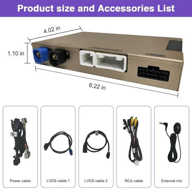 Alt view image 7 of 7 - 2026 Wireless CarPlay Retrofit Kit for Cadillac, Buick, Chevrolet and GMC | HMI 2.0 System 2014-2020 | Android Auto & Mirror Link & Reverse Camera | Original Car Function Retained