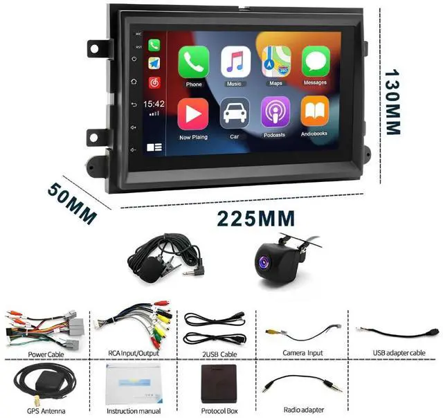 Alt view image 7 of 7 - 7 inch Touchscreen Car Stereo Fit for Ford F150 2004-2008 F250 2006-2014, Android13.0 Car Radio for Escape Focus Mustang Expedition Fusion with Carplay Android Auto GPS Backup Camera - 2+32G