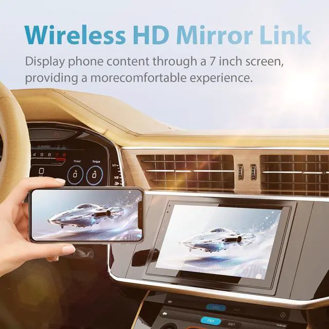 Alt view image 5 of 7 - 7" Upgrade Wireless Double Din Car Stereo with Carplay, Android Auto, Bluetooth5.0, RCA,HD Touchscreen Car Radio, Backup Camera, SWC, FM/AM,Audio Receiver|Double din Car Radio