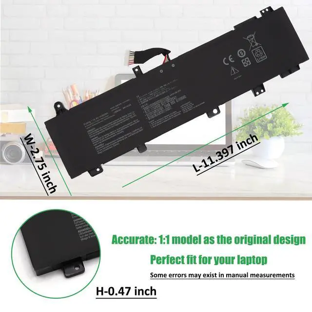 Alt view image 6 of 7 - C41N1906-1 Laptop Battery Replacement for ASUS TUF Gaming A15 FA506IV FA506QR A17 FA706IU F15 FX506 FX506LU FX506IV F17 FX706 FX706IU FX766IU ROG Zephyrus Duo 15 GX550 Series 15.4V 90Wh