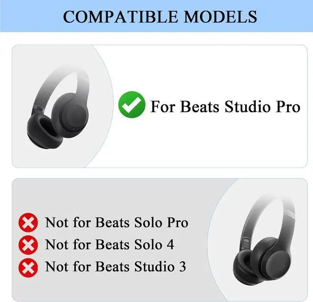Alt view image 2 of 7 - Headband & Hinge & Cushion Pad for Beats Studio Pro Headphone,Black | Durable Replacement Headband,Studio Pro Parts Accessories Repair Kit Set,As Same As The OEM