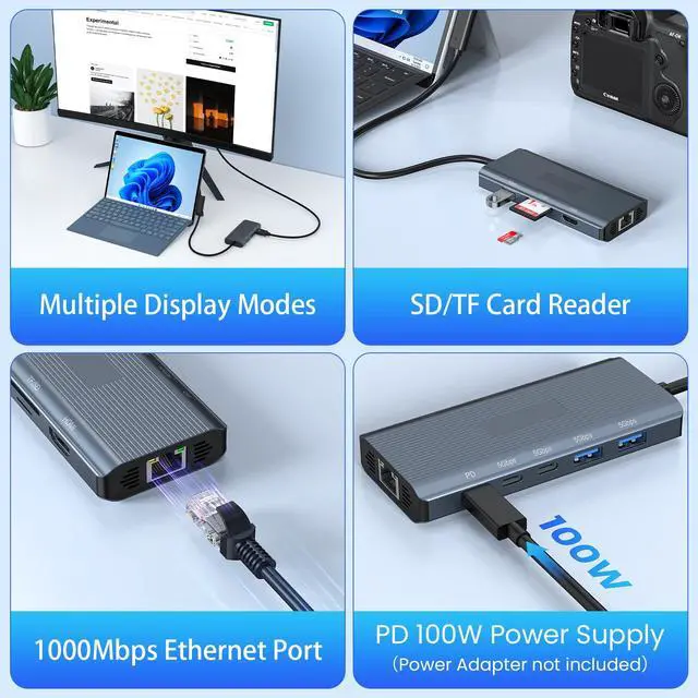 Alt view image 4 of 7 - 11-in-1 Surface Pro Docking Station, New Surface Dock 4K@60HZ HDMI, Surface Docking Station for Surface Pro 11/10/9/8/X/7/6/5/4/3, Surface Laptop 6/5/4/3/2/1, Surface Laptop Go 3/2/1, Surface Book