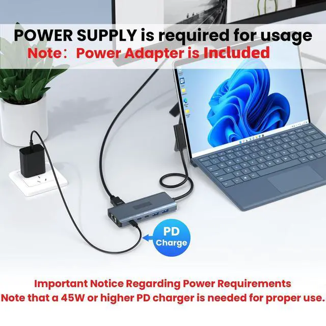 Alt view image 5 of 7 - 11-in-1 Surface Pro Docking Station, New Surface Dock 4K@60HZ HDMI, Surface Docking Station for Surface Pro 11/10/9/8/X/7/6/5/4/3, Surface Laptop 6/5/4/3/2/1, Surface Laptop Go 3/2/1, Surface Book