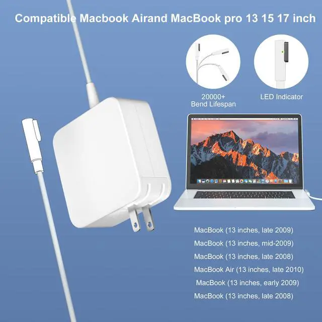 Alt view image 4 of 7 - Mac Book Pro Charger 85W Mag 1 Magnetic L-Tip Power Adapter | Compatible with 13 & 15 & 17 Inch, Mac Book Pro Before Mid 2012
