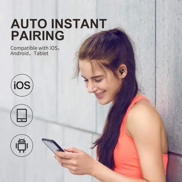 Alt view image 6 of 7 - Achieve 100 AirLinks Wireless Earbuds,Super Fast Charge,Bluetooth 5.0 in-Ear Stereo Headphones with USB-C Charging Case,Built-in Mic for Clear Calls,Water Resistant Design for Sports, Red