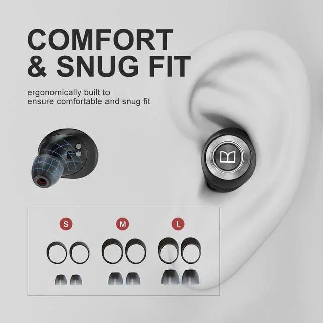 Alt view image 7 of 7 - Achieve 100 AirLinks Wireless Earbuds,Super Fast Charge,Bluetooth 5.0 in-Ear Stereo Headphones with USB-C Charging Case,Built-in Mic for Clear Calls,Water Resistant Design for Sports, Red