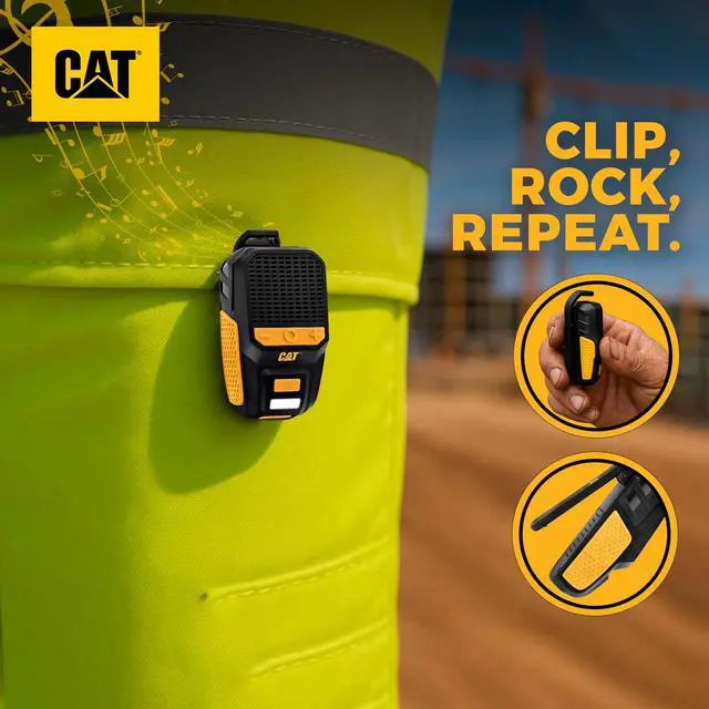 Alt view image 2 of 6 - Wearable Bluetooth Speaker | Clip-On Speaker with Built-in Mic for Jobsite, Construction, Outdoor | Water-Resistant | Hands-Free Calls & Music