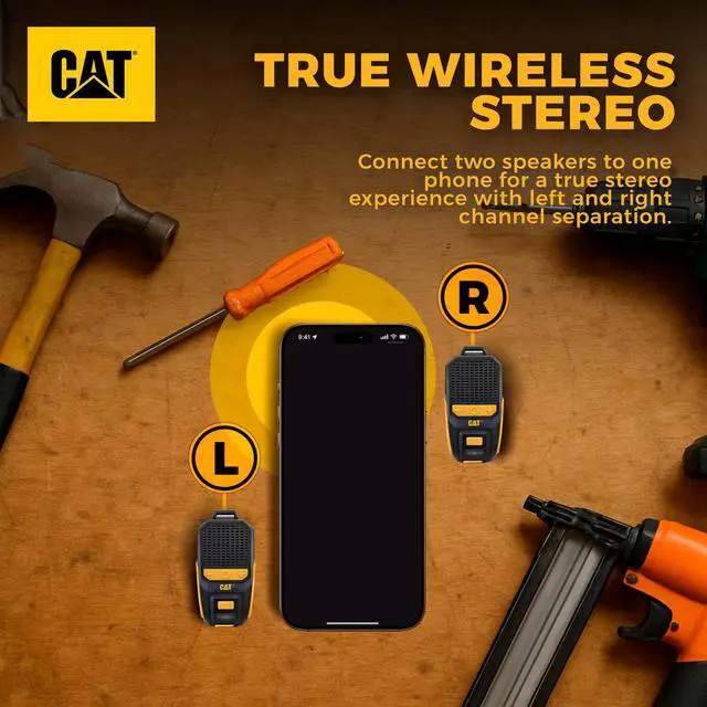 Alt view image 3 of 6 - Wearable Bluetooth Speaker | Clip-On Speaker with Built-in Mic for Jobsite, Construction, Outdoor | Water-Resistant | Hands-Free Calls & Music