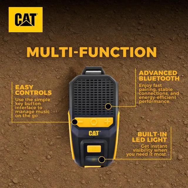 Alt view image 5 of 6 - Wearable Bluetooth Speaker | Clip-On Speaker with Built-in Mic for Jobsite, Construction, Outdoor | Water-Resistant | Hands-Free Calls & Music