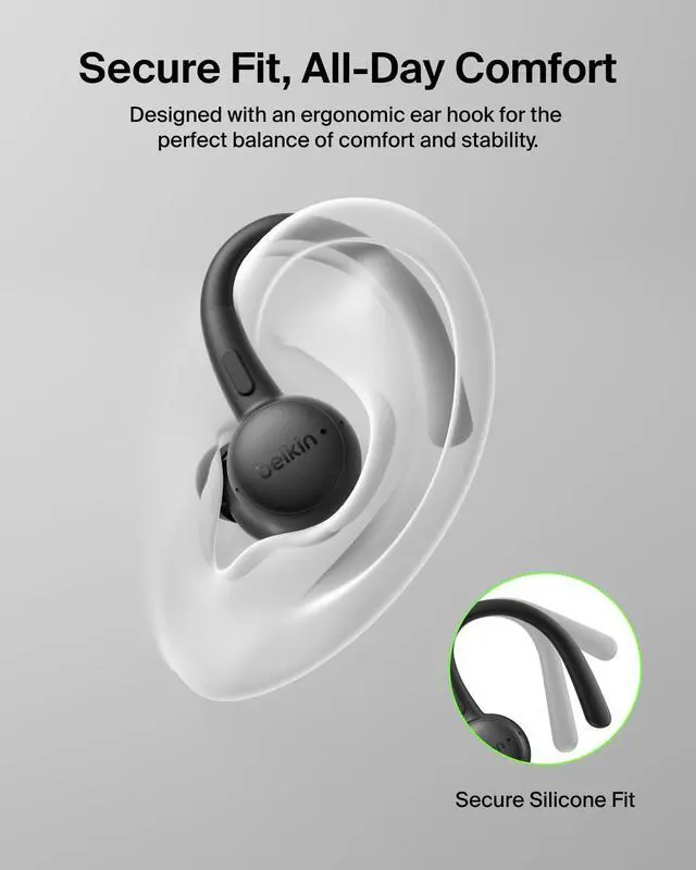Alt view image 4 of 7 - SoundForm Active True Wireless Earbuds | Sport earbuds with secure ear hooks, IP54 water and dust resistant, physical buttons, running, gym, workouts
