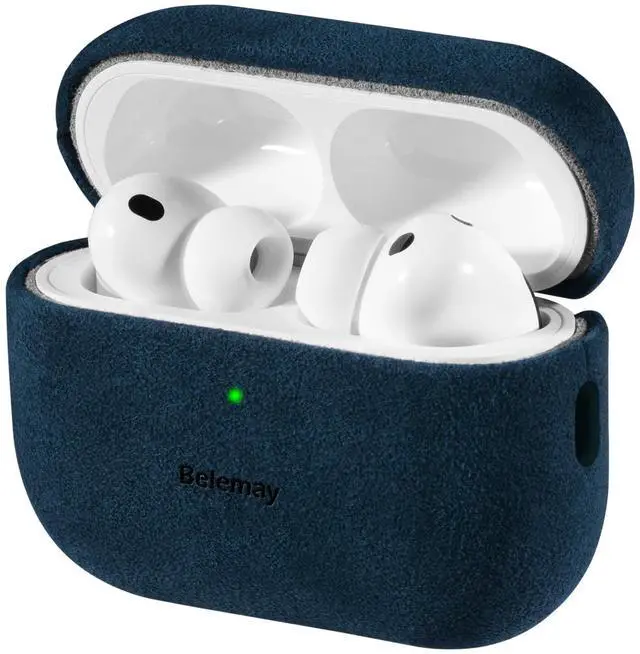 Main image of Handcrafted Alcantara Case for AirPods Pro 3 (2025) Stellar Blue | Italian Suede-Like Material, Comfortable Grip, Fade and Wear Resistant, Easy to Clean, Compatible with MagSafe, Daily Carry