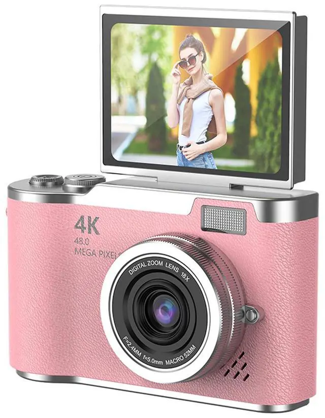 Main image of Digital Camera, 1080P HD 48MP Digital Point & Shoot Camera with 2.4 Inch HD Flip Screen, Built in LED Fill Light, 8X Digital Zoom, for Teens Students (Rose)