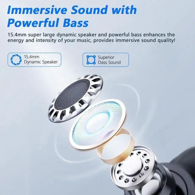 Alt view image 2 of 7 - Open Ear True Wireless Earbuds with Dual Mic for Calling | 10g Light & Comfort, Bluetooth 5.4 Headphones with Earhooks for Working Running Traveling, IP67 Waterproof, 40H Playtime