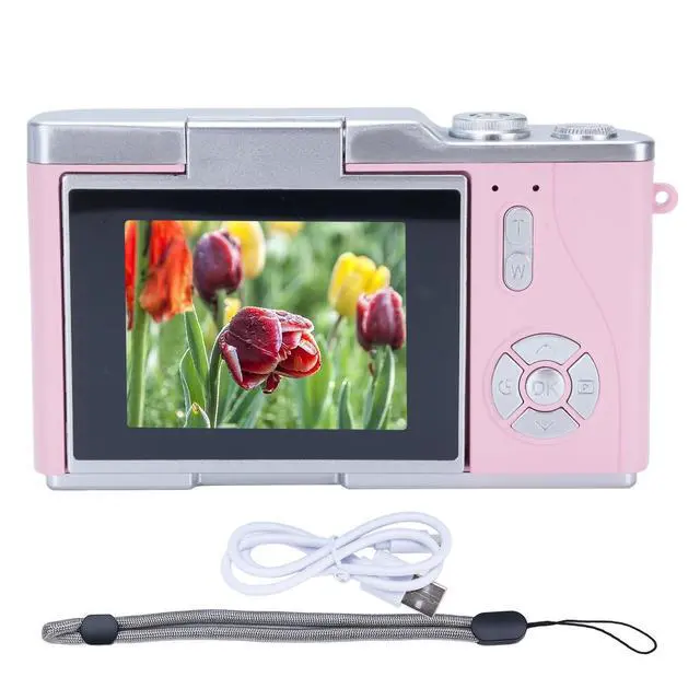 Alt view image 7 of 7 - Digital Camera, 1080P HD 48MP Digital Point & Shoot Camera with 2.4 Inch HD Flip Screen, Built in LED Fill Light, 8X Digital Zoom, for Teens Students (Rose)