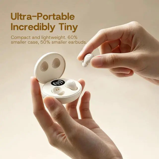 Alt view image 7 of 7 - Small Mini Invisible Earbuds Wireless Bluetooth for Small Ears Low Profile Tiny Discreet Hidden Sleeping Earbuds for Work Sleep Ear Buds Invisible Headphones Buds Skin Tone