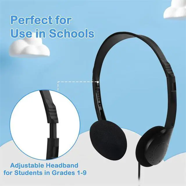Alt view image 4 of 7 - Type C Kids Headphones Bulk 5 Pack for Classroom School Students, USB C Wired Headphones Class Set for Boys Girls Adults Tablet Smartphones(5 Mixed)