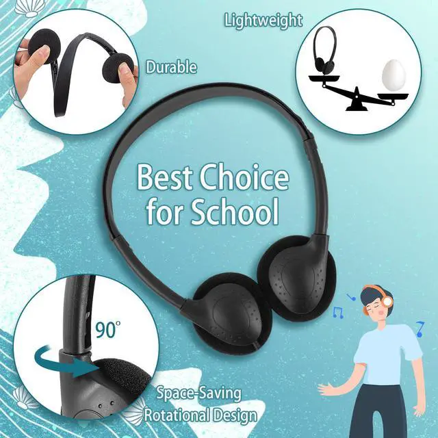 Alt view image 3 of 7 - Type C Kids Headphones Bulk 5 Pack for Classroom School Students, USB C Wired Headphones Class Set for Boys Girls Adults Tablet Smartphones(5 Mixed)