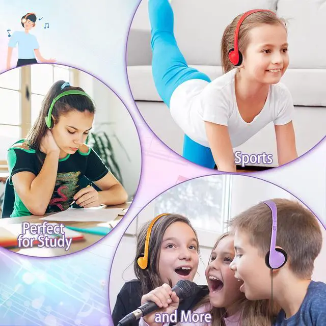 Alt view image 6 of 7 - Type C Kids Headphones Bulk 5 Pack for Classroom School Students, USB C Wired Headphones Class Set for Boys Girls Adults Tablet Smartphones(5 Mixed)