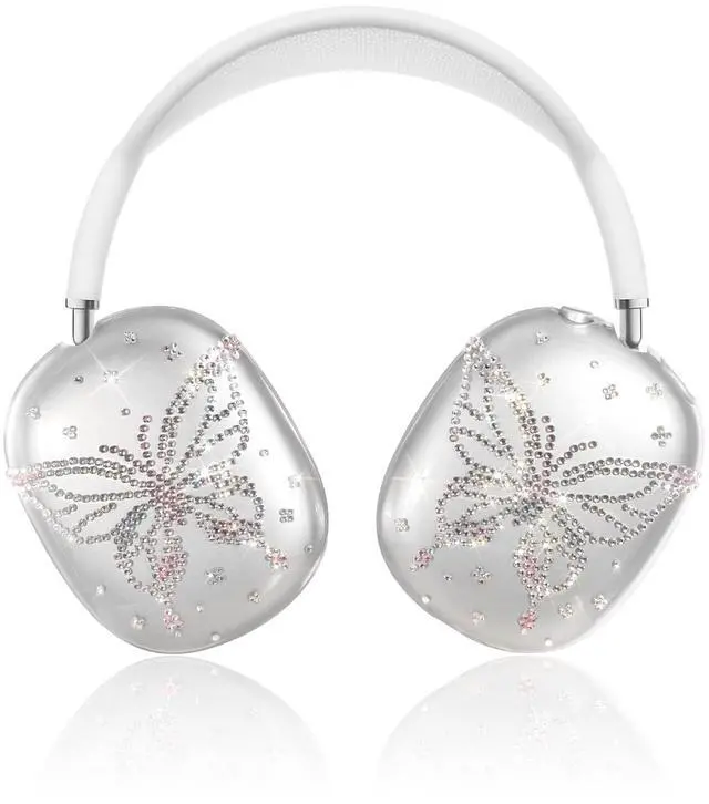 Main image of for Airpods Max Headphone Case - Durable Soft TPU Protective Cover (Anti-Scratch,Anti-Fingerprint) for AirPods Max Cover,Clear Bling Headphones Case with Rhinestones for Women,Butterfly