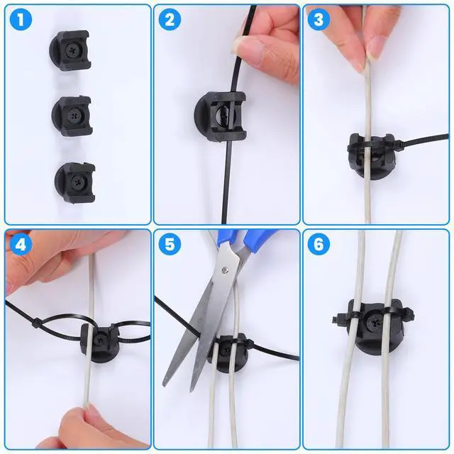 Alt view image 5 of 6 - Magnetic Zip Tie Mounts, 20Pcs Magnetic Clips with 100Pcs Magnetics Cable Ties, Heavy Duty Magnetics Wire Holder for Cable Management