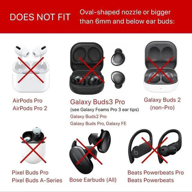 Alt view image 6 of 7 - AirFoams Pro Memory Foam Universal Ear Tips for Sony WF-1000XM6,5,4,3, Beats Fit Pro, Galaxy Buds2 Pro, Jabra & More - Anti Slip, All Day Comfort, Noise Cancelling (3 Pairs-S/M/L)