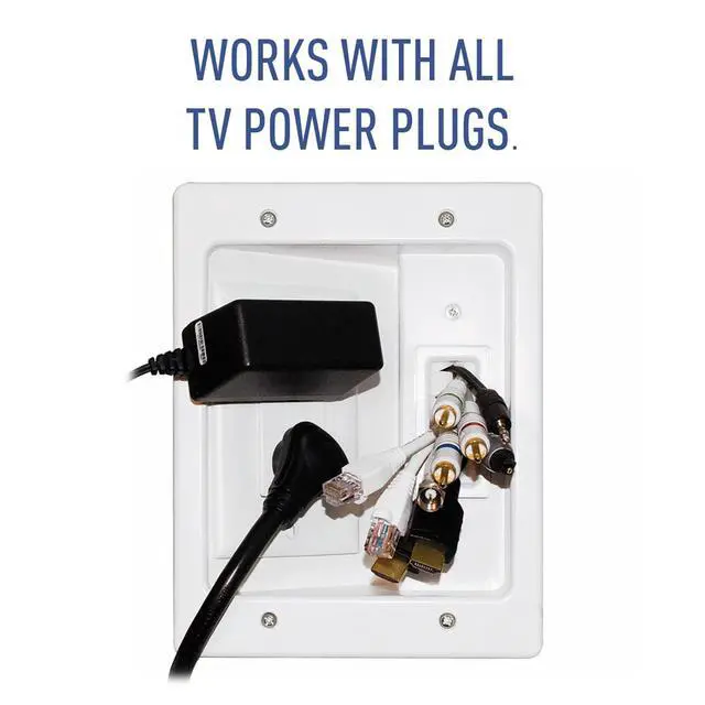 Alt view image 4 of 7 - Legrand InWall Power & Cable Management Kit 12' Long Range Recessed TV Power Bridge and Cable Organizer Box for Wall Mounted TVs - White - HT22U2WHR12