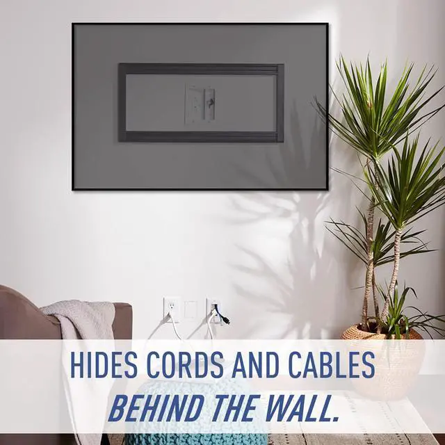 Alt view image 7 of 7 - Legrand InWall Power & Cable Management Kit 12' Long Range Recessed TV Power Bridge and Cable Organizer Box for Wall Mounted TVs - White - HT22U2WHR12