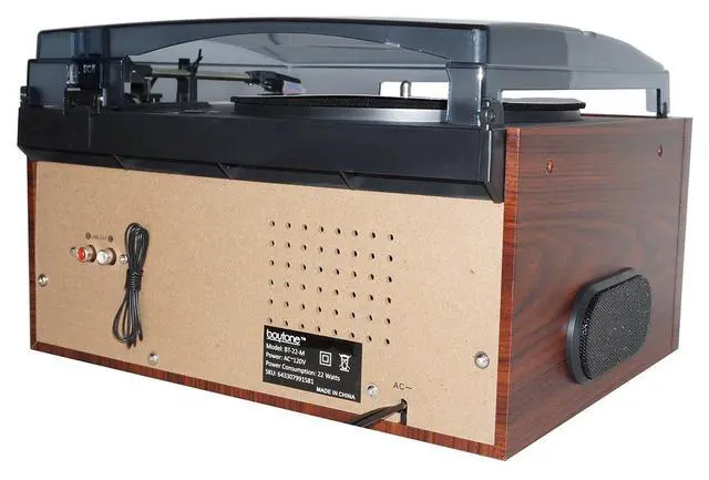 Alt view image 7 of 7 - BT-22M, Bluetooth Record Player Turntable, AM/FM Radio, Cassette, CD Player, 2 Built in Speaker, Ability to Convert Vinyl, Radio, Cassette, CD to MP3 Without a Computer, SD Slot, USB, AUX