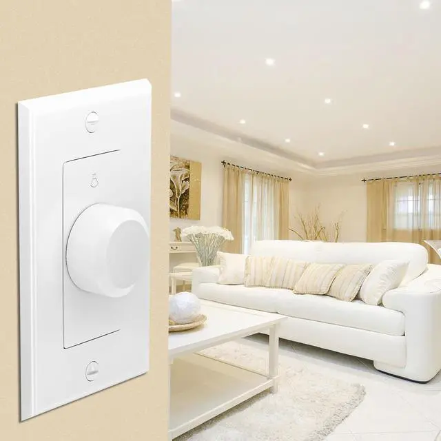 Alt view image 4 of 6 - VC-R100 Volume Controls 100W Impedance Matching Wall Mount Knob | Flush in-Wall Plate Rotary Knob for Hi-Fi Home Audio, for Dedicated Audio Zone Volume Adjustment