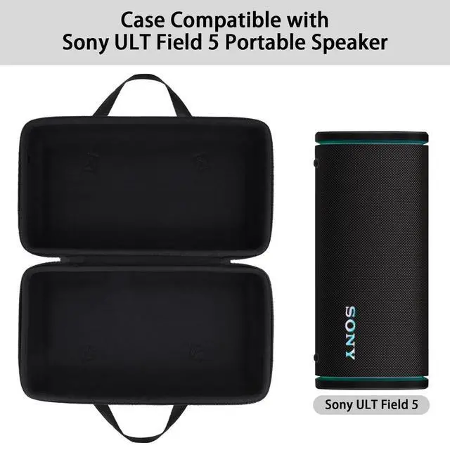 Alt view image 2 of 7 - Hard Case for Sony ULT Field 5 Portable Bluetooth Speaker, Black | Smooth Zipper, Soft Handle, Detachable Shoulder Strap, Flexible Carrying Options, Portable Design, Spacious Interior