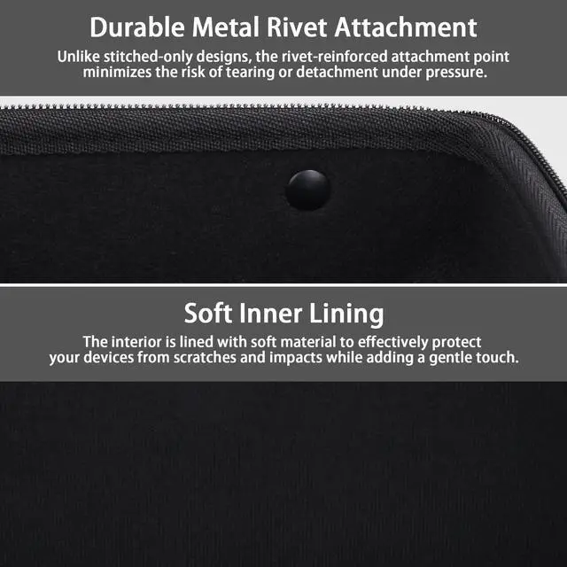 Alt view image 3 of 7 - Hard Case for Sony ULT Field 5 Portable Bluetooth Speaker, Black | Smooth Zipper, Soft Handle, Detachable Shoulder Strap, Flexible Carrying Options, Portable Design, Spacious Interior