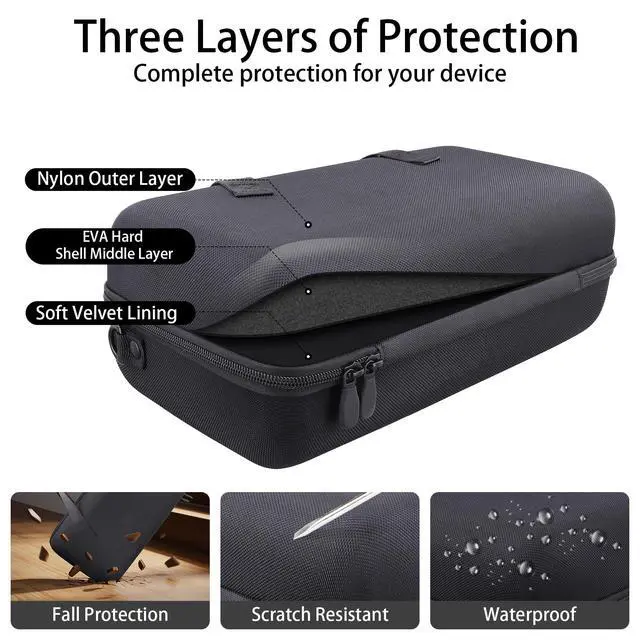 Alt view image 6 of 7 - Hard Case for Sony ULT Field 5 Portable Bluetooth Speaker, Black | Smooth Zipper, Soft Handle, Detachable Shoulder Strap, Flexible Carrying Options, Portable Design, Spacious Interior