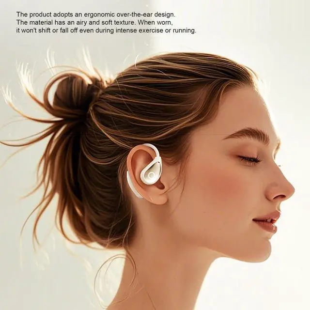 Alt view image 4 of 7 - Open Ear Earbuds Nude Skin Tone, Bluetooth 5.4 Wireless Headphones for Work & Office, Air Conduction Discreet Comfort Fit, Clear Calls, 50H Battery, IP54 for All-Day Wear