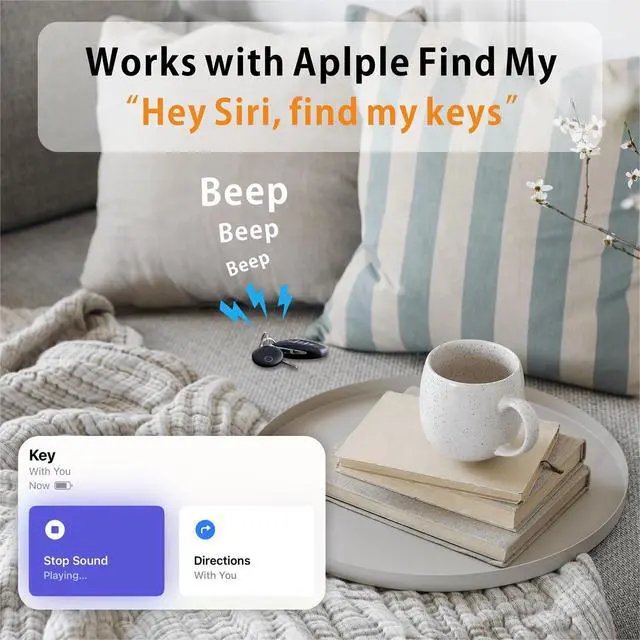Alt view image 2 of 7 - Air Tracker Tags-4 Pack, Smart Bluetooth Tracker Works with Apple Find My (iOS Only), Item Finder Locator for Keys, Luggage, Backpack, IP67 Waterproof