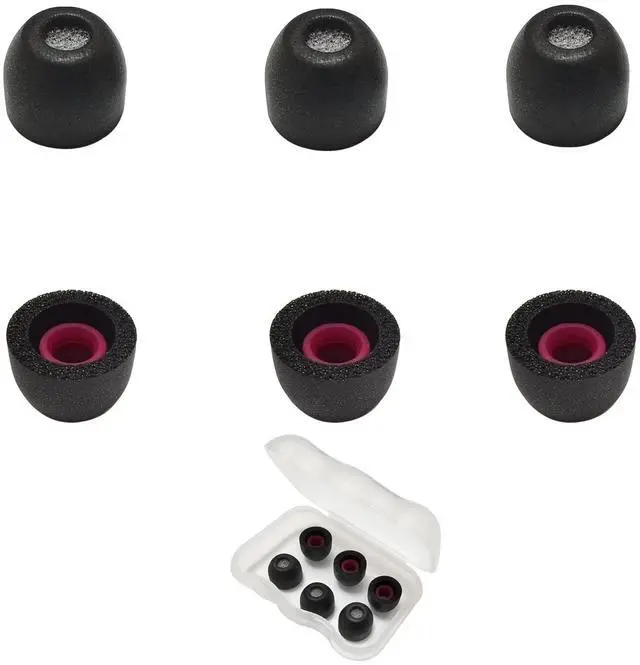 Main image of Extra Small (XS) Memory Foam Earbuds Tips Replacement for Small Ear Canal | 3 Pairs Universal Anti-slip Ear Tips with Filter Screen, Noise Isolating, Secure Fit, for in-Ear Earbuds, Black
