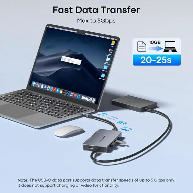 Alt view image 6 of 7 - Laptop Docking Station 3 Monitors, 8-in-1 USB C Dock with 2 HDMI, DP | Docking Station with 4K@60Hz Dual HDMI, DisplayPort, USBA & C Data, 100W PD, Type C Dongle Multiport Adapter for Dell,HP