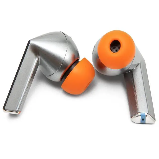 Alt view image 6 of 7 - TipZ Galaxy Memory Foam Ear Tips Compatible with Samsung Galaxy Buds Pro 3 & Pro 4 by Wicked Cushions | Improved Comfort, Tighter Seal & Better Foam Rebound Time | Orange
