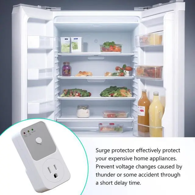 Alt view image 4 of 7 - Surge Protector - 1800W Single Outlet for Refrigerator, TV, PC, Home Appliance - Wall Outlet With Ground & Protected Light Indicators, 120V, 15A, 1 Pack