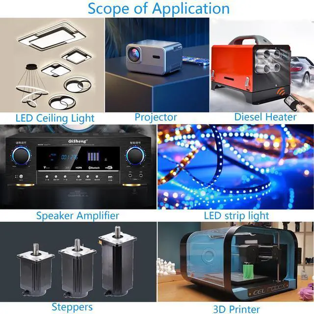 Alt view image 3 of 7 - 24V 25A 600W DC Switching Power supply Adapter PSU AC-DC 24Volt Industrial Transformer Converter 0-20/10amps LED drive Lamp Meter Electric Printer Heater Motor Pump Stereos Amplifier Fan SMPS 110V/220