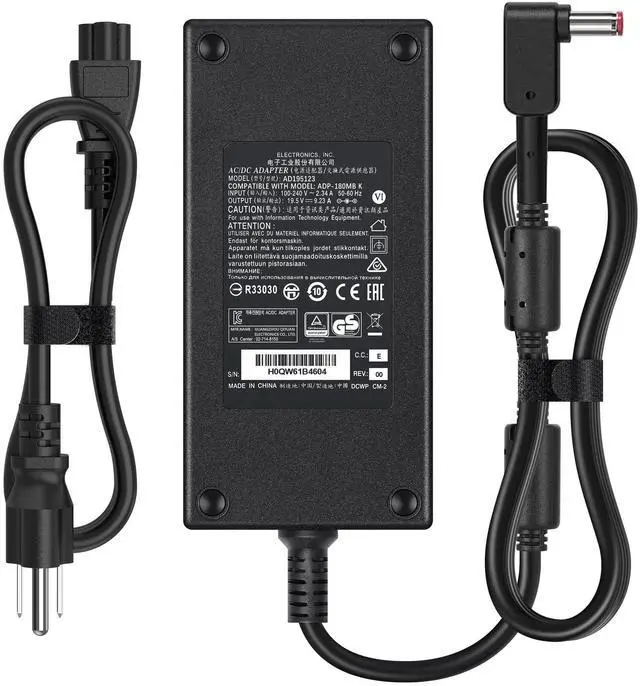 Main image of 180W Charger Compatible with Acer Nitro Predator Helios | 19.5V 9.23A AC Adapter. Fits 5 7, Triton 300 500, ConceptD, Aspire. Replaces AN515 AN517 PH315 5.5x1.7mm tip
