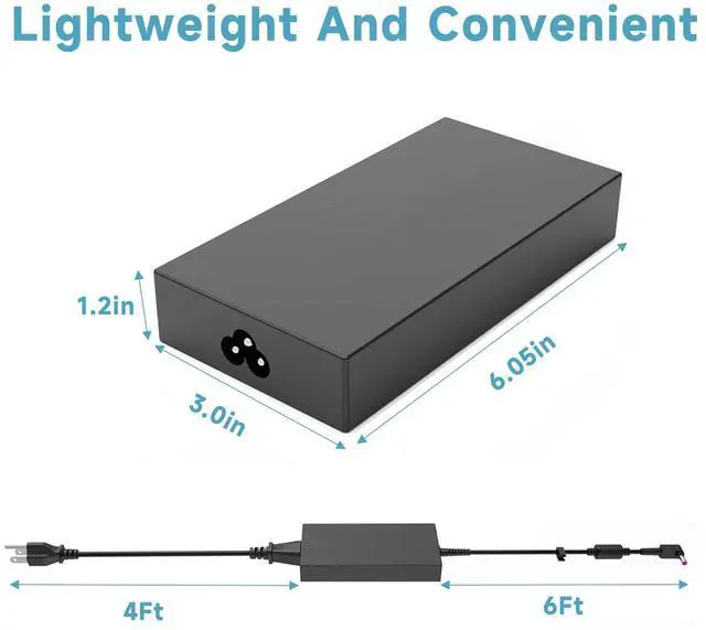 Alt view image 3 of 7 - 180W Charger Compatible with Acer Nitro Predator Helios | 19.5V 9.23A AC Adapter. Fits 5 7, Triton 300 500, ConceptD, Aspire. Replaces AN515 AN517 PH315 5.5x1.7mm tip