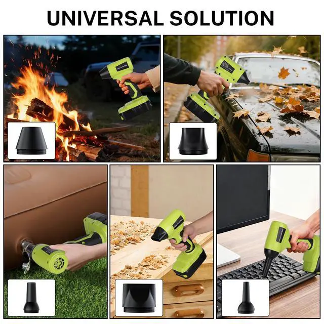 Alt view image 6 of 7 - Cordless Dust Blower Compatible with Ryobi One 18V Battery, Handhled Leaf Blower Electric Compressed Air Duster Turbo Jet Fan with Nozzles for Blowing Leaves and Dust(Battery Not Included)