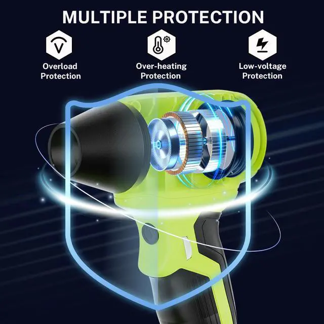 Alt view image 7 of 7 - Cordless Dust Blower Compatible with Ryobi One 18V Battery, Handhled Leaf Blower Electric Compressed Air Duster Turbo Jet Fan with Nozzles for Blowing Leaves and Dust(Battery Not Included)