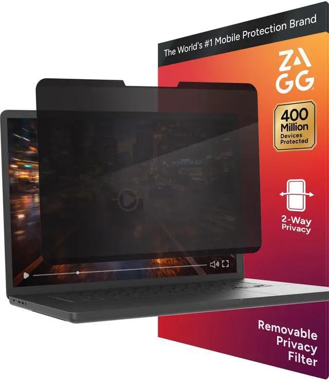 Main image of 16-Inch Universal Laptop Privacy Filter (16:10) Removable Magnetic 4-Way Screen Filter, Anti-Glare Matte Finish, Fingerprint Resistant, Reusable Design & Protective Sleeve