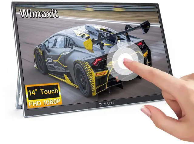 Main image of 14" Portable Touchscreen Monitor, USB-C HDMI External Screen | Dual Full Featured Type C and Mini HDMI Ports with Foldable Kickstand for Laptop, PC, PS4, Xbox(Driver Free)