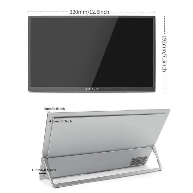Alt view image 3 of 6 - 14" Portable Touchscreen Monitor, USB-C HDMI External Screen | Dual Full Featured Type C and Mini HDMI Ports with Foldable Kickstand for Laptop, PC, PS4, Xbox(Driver Free)