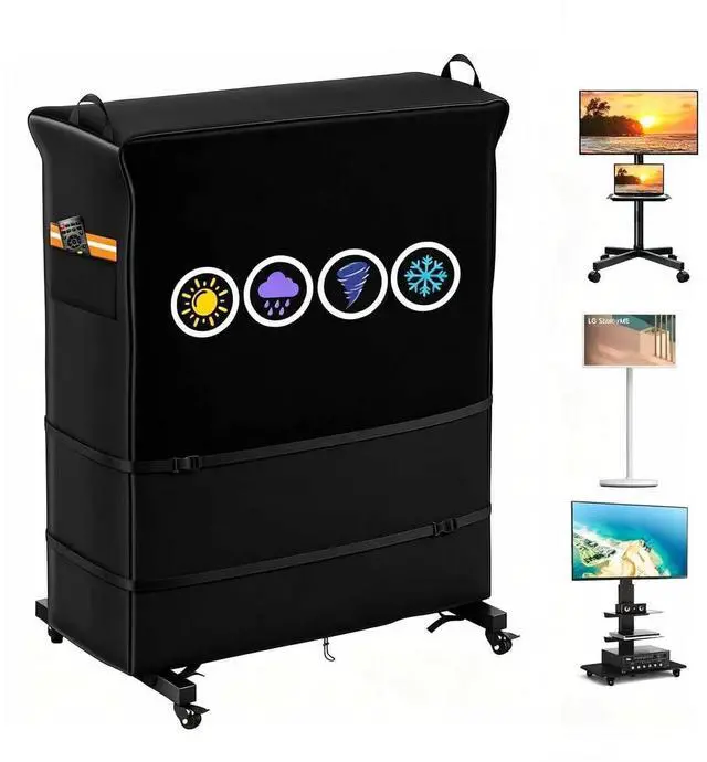 Main image of 1200D Oxford Outdoor TV Trolley Cover 45-50 inch With Air Vent | Premium Courtyard TV Cover With Reflective Strip, Waterproof Dustproof & Windproof, Suitable for Rolling/Mobile Stand