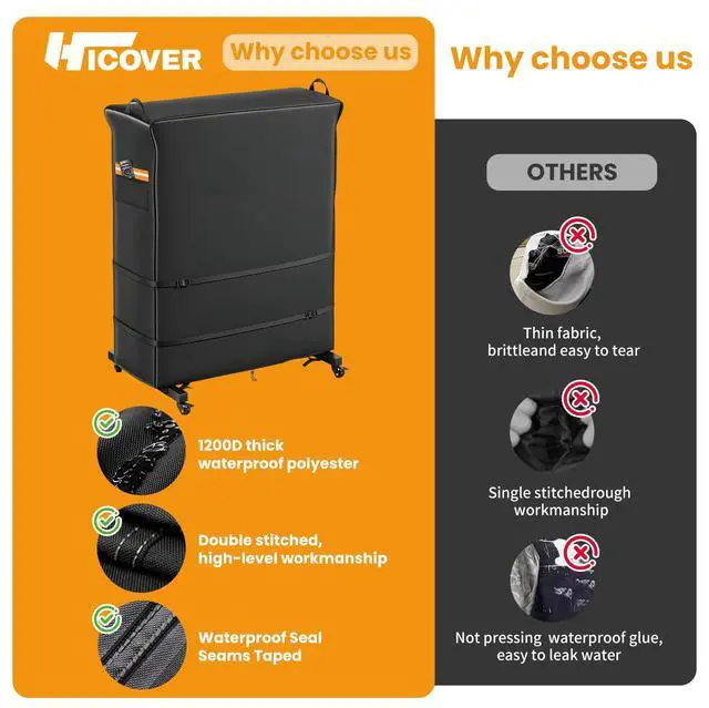 Alt view image 4 of 7 - 1200D Oxford Outdoor TV Trolley Cover 45-50 inch With Air Vent | Premium Courtyard TV Cover With Reflective Strip, Waterproof Dustproof & Windproof, Suitable for Rolling/Mobile Stand